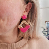 Earrings Retro Hot Pink