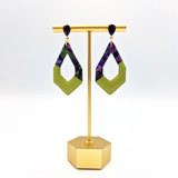 Earrings Retro Green Triangle