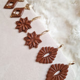 Earrings Gingerbread Brown Poinsettia