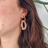 Earrings Dusty Pink Stone Dangle Organic