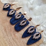 Earrings Royal Blue Crystal Arch