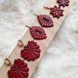 Earrings Ruby Red Draped Flower