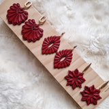 Earrings Ruby Red Draped Flower