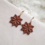 Earrings Gingerbread Brown Poinsettia