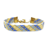 Weaving bracelet Stripes light blue
