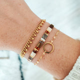 Bracelet Flat beads brown &amp; cream