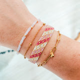Weaving bracelet Stripes old pink