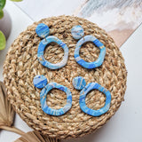Earrings Blue agate statement rounds