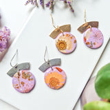 Earrings Lilac flower round