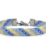 Weaving bracelet Stripes light blue