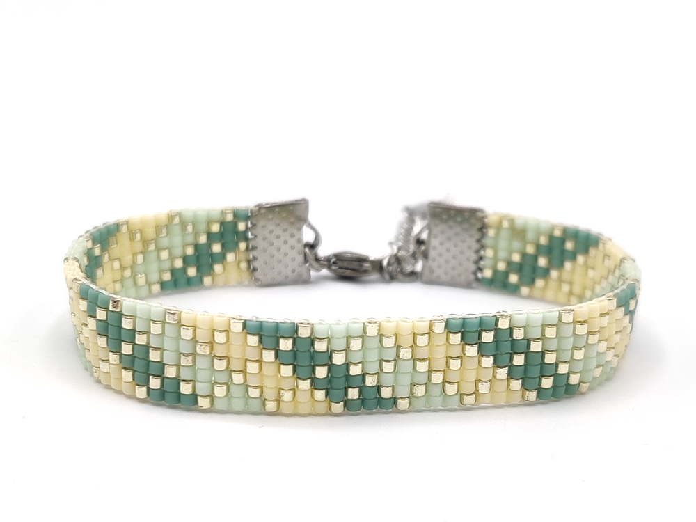 Woven bracelet Stripes mint green