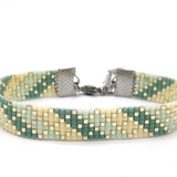 Woven bracelet Stripes mint green
